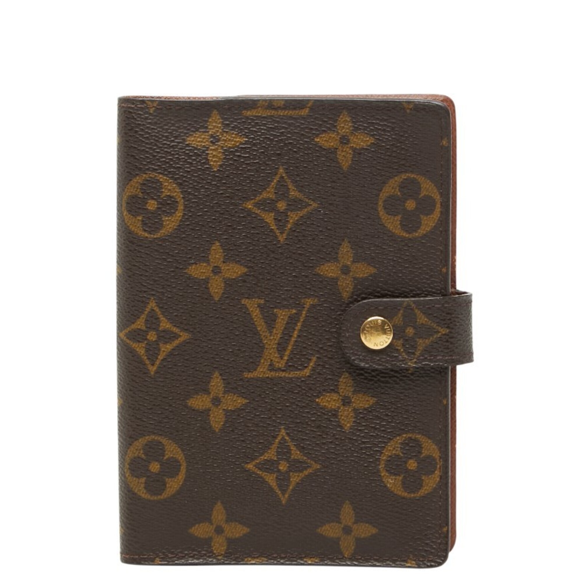 Louis Vuitton Monogram Agenda Pm Notebook Cover R20005 Brown Leather Women's ...
